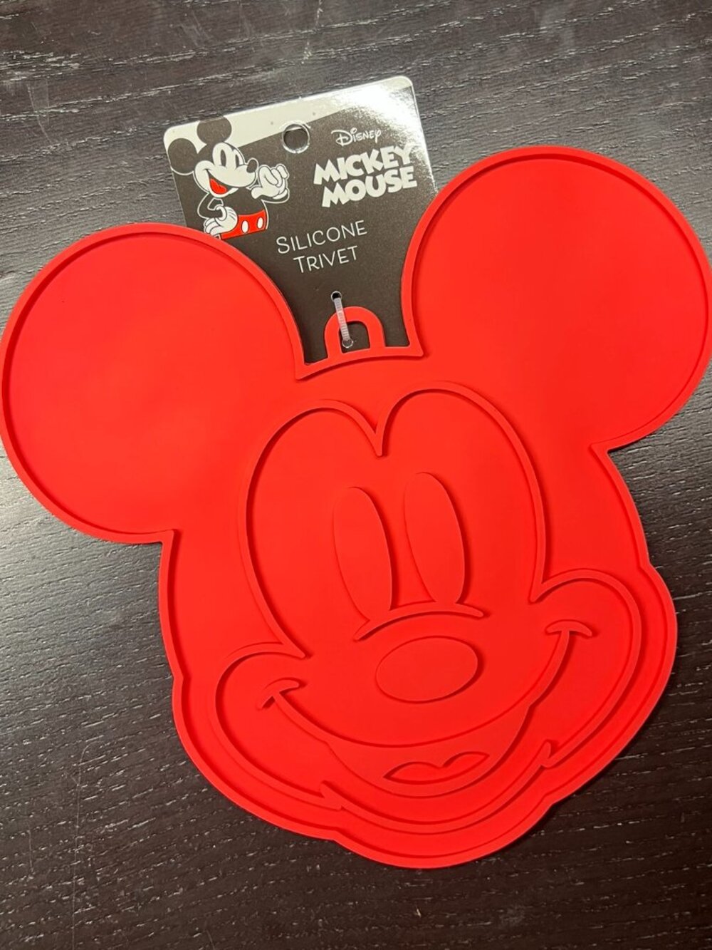 B💲5 🆕 Disney Mickey Mouse Shaped Red Silicone Trivet | 7705
